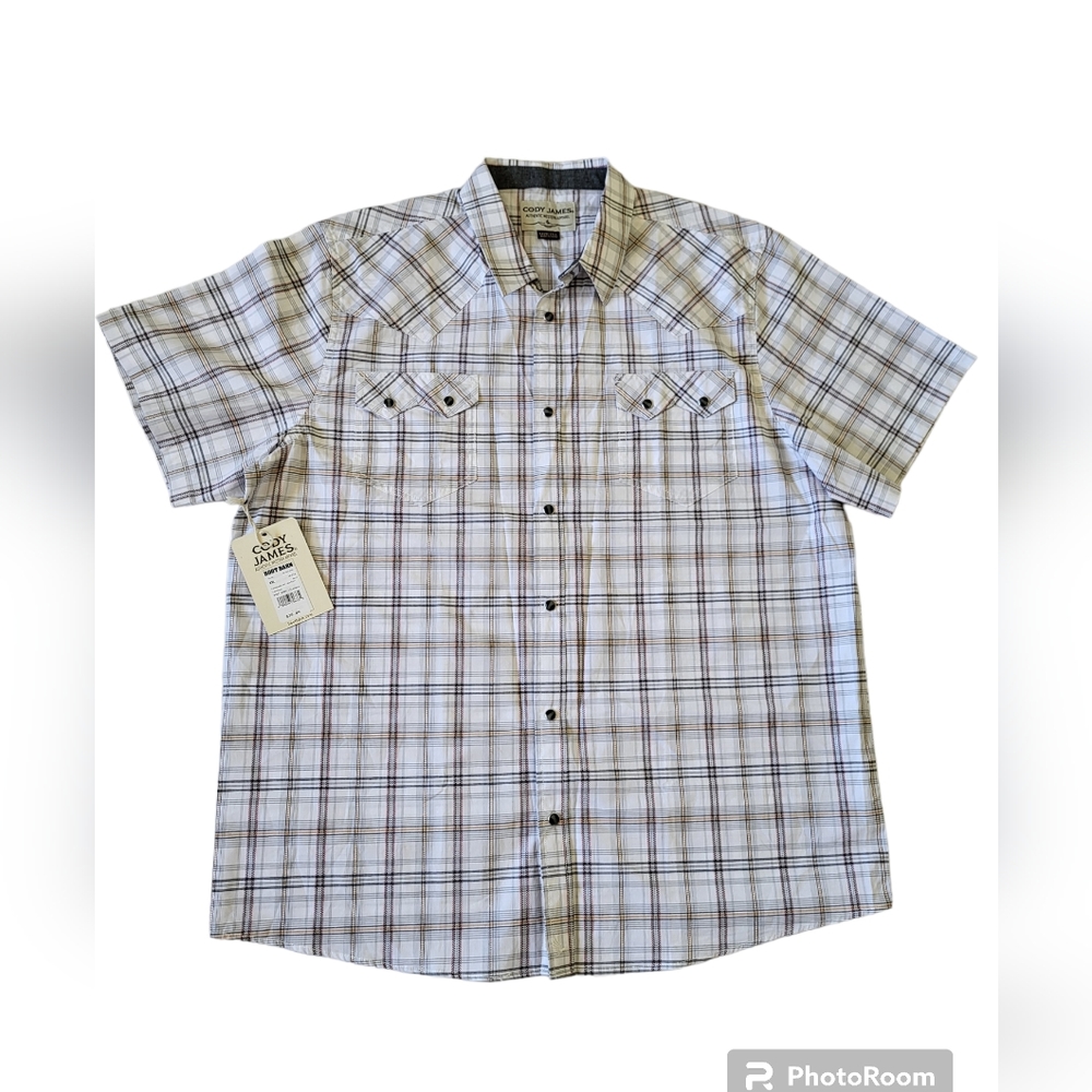 Cody James short sleeve pearl snap button down XXL